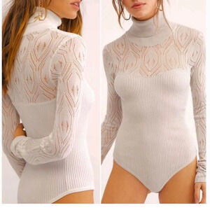 Free People Pretty In Pointelle Bodysuit White
Cream size M